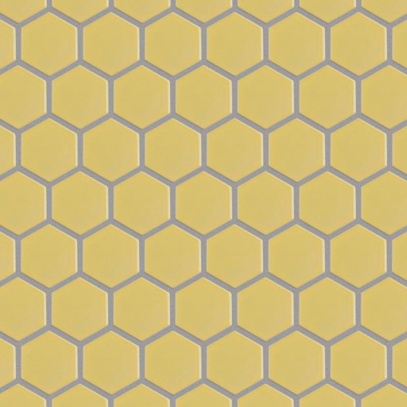 Merola Tile Hudson Due 2" Hex Vintage Yellow 10-7/8" x 12-5/8" Porcelain Mosaic Floor and Wall Tile