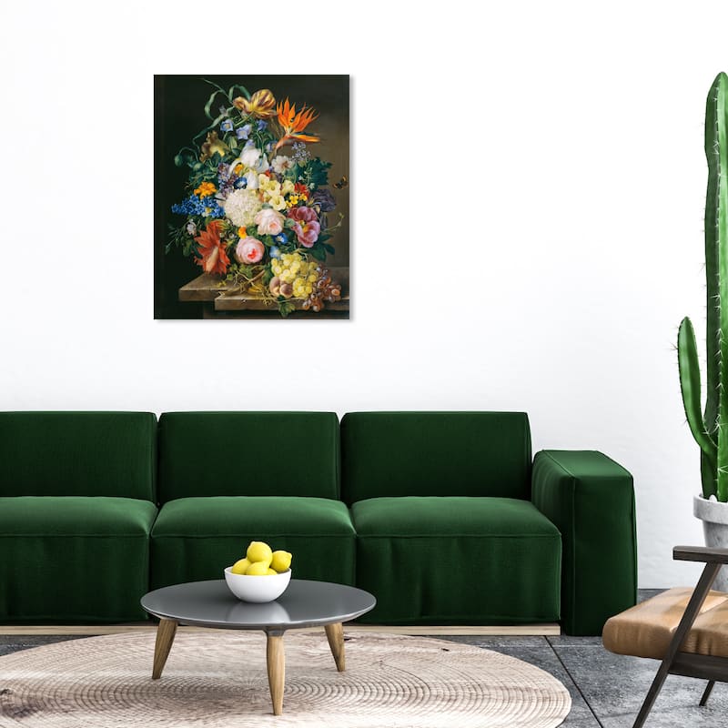 Wynwood Studio Canvas Floral and Botanical Franz Xaver Petter - Blumenstuck White and Traditional Wall Art Canvas Print - 36 x 30