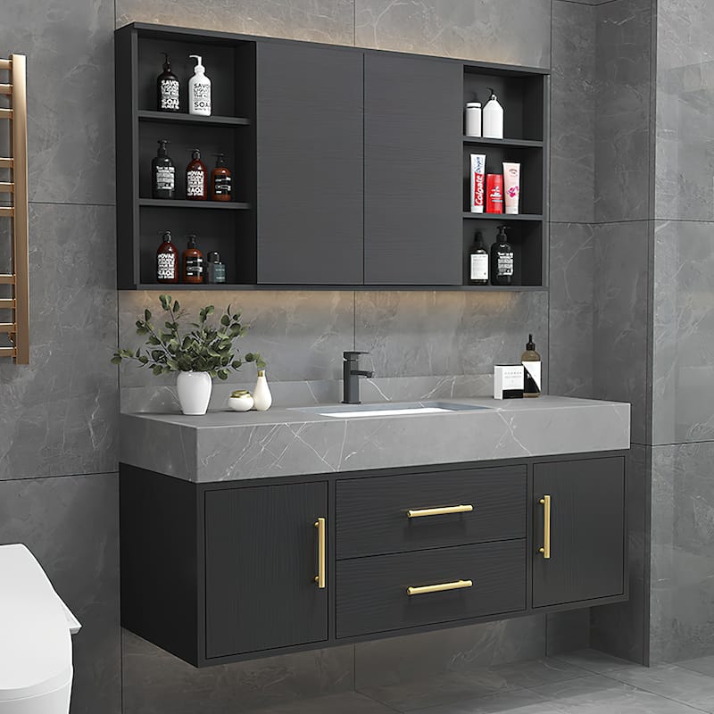 Modern 39" Wall Mounted Single Bathroom Vanity Set Fits Standard Bathrooms