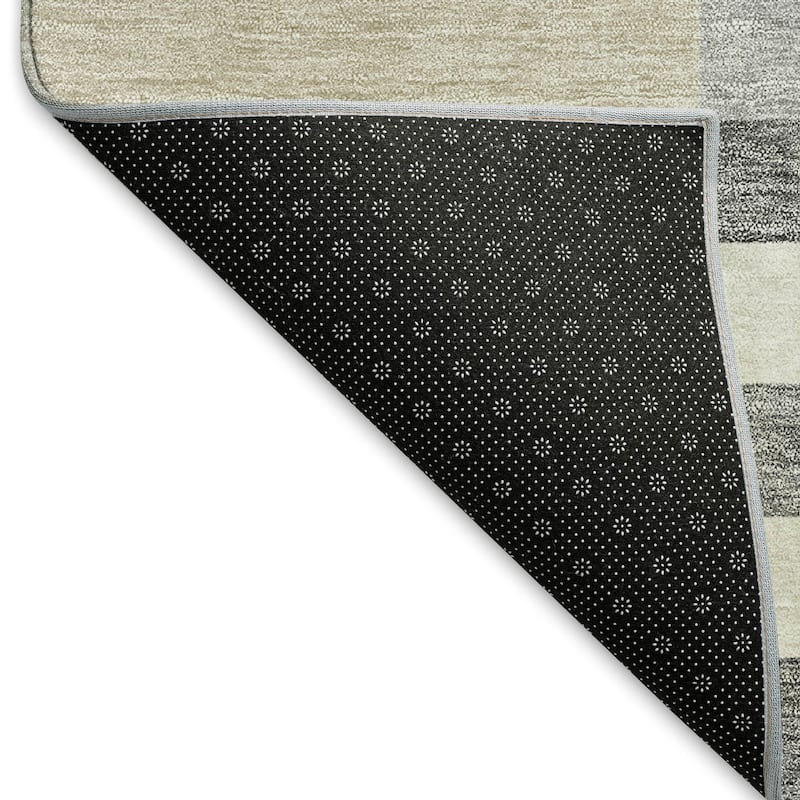 Machine Washable Indoor/ Outdoor Modern Hatch Chantille Rug