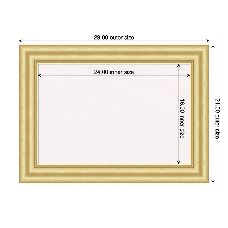 Sophia Gold Framed Cork Board - Bulletin Board, Organization Board, Pin Board - White - 29 x 21 in