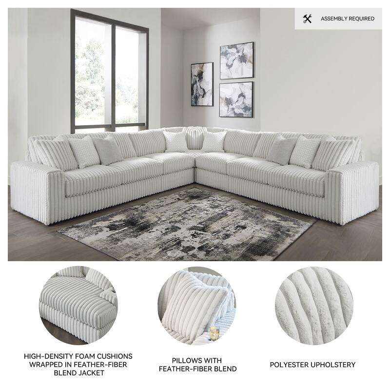 Signature Design by Ashley Stupendous Gray 5-Piece Sectional - 172"W x 172"D x 41"H