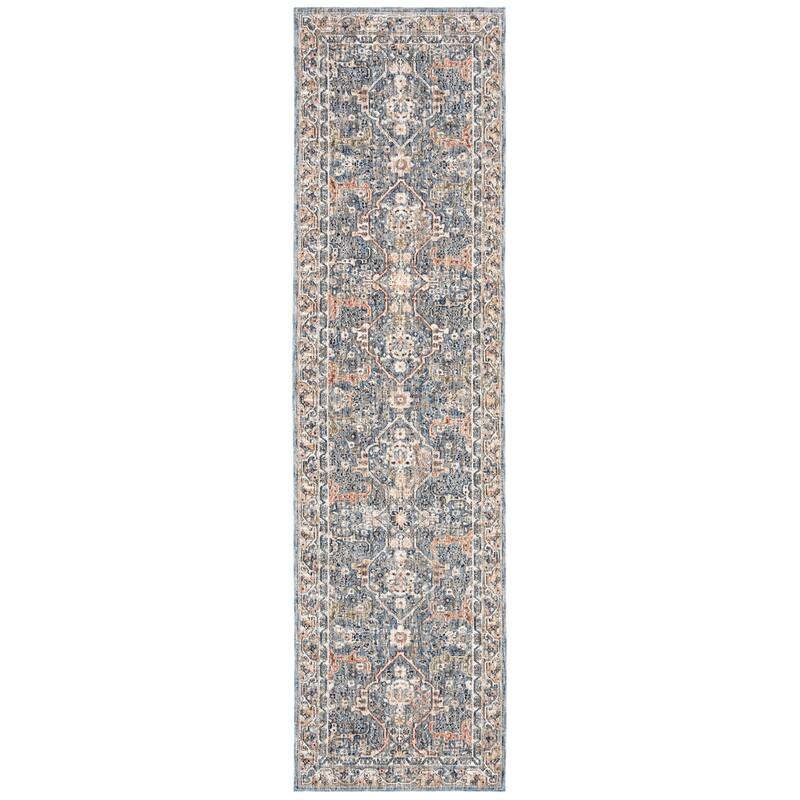Lauren Ralph Lauren Belvoir Traditional Oriental Polyester Area Rug - 2'2" x 10' Runner - Light Blue