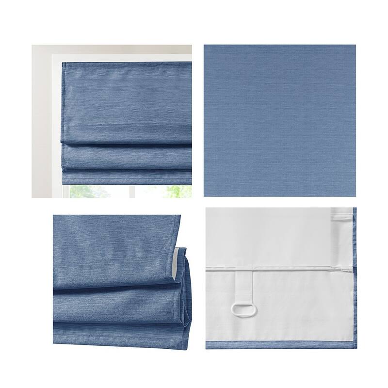 Printed Faux Silk Room Darkening Cordless Roman Shade