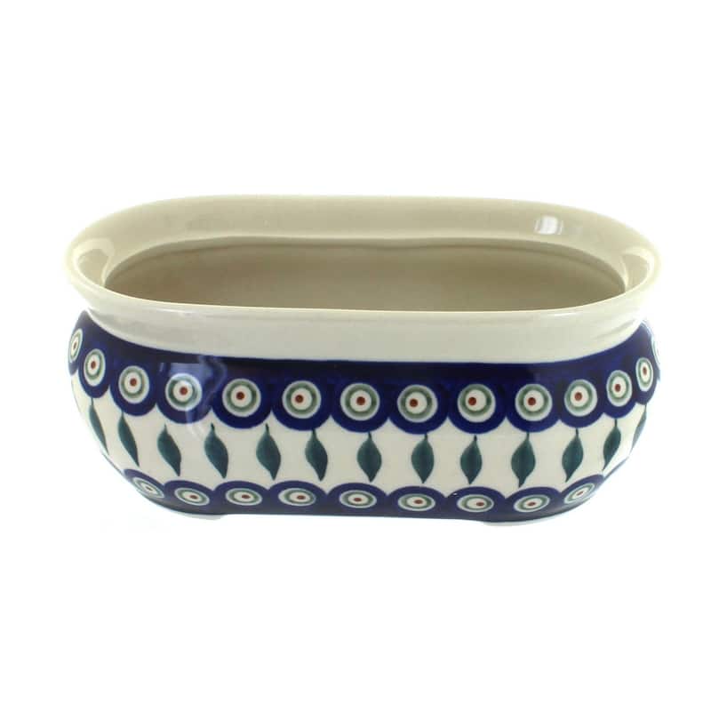 Blue Rose Polish Pottery 773 Zaklady Small Planter - Peacock