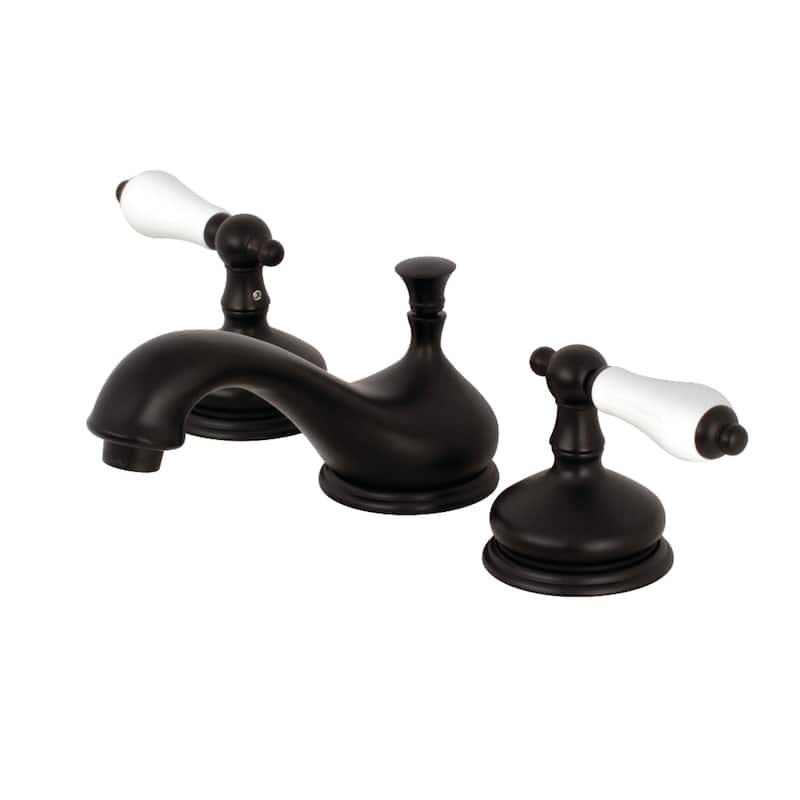 Heritage Deck Mount Widespread Bathroom Faucet with Brass Pop-Up - Oil Rubbed Bronze