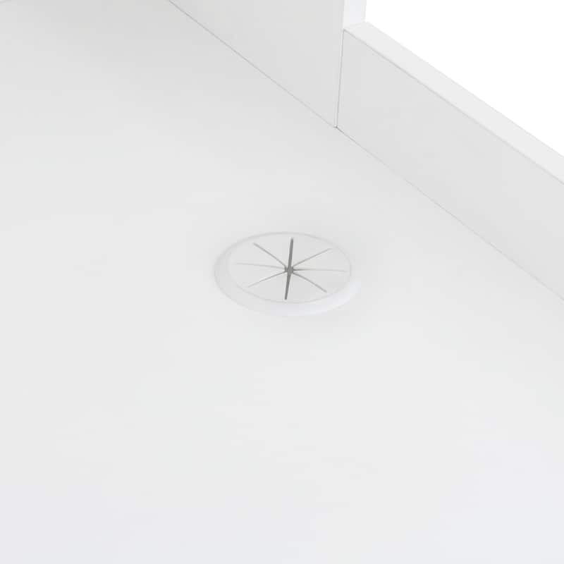 Bookshelf & Hutch, 2-in-1 L-Shaped Design, Large Working Space Student Desks Corner Desks