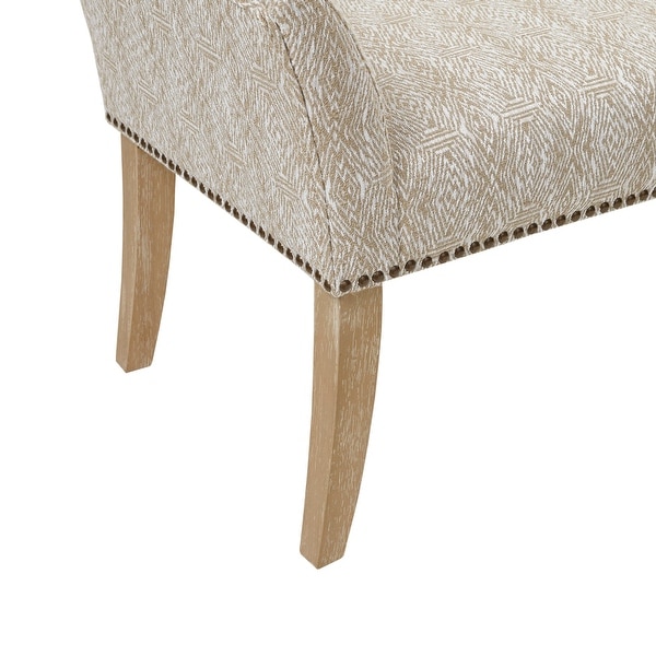 Madison Park Welburn 49.5 Upholstered Bench with Back Wood Legs On Sale Bed Bath Beyond 19448077