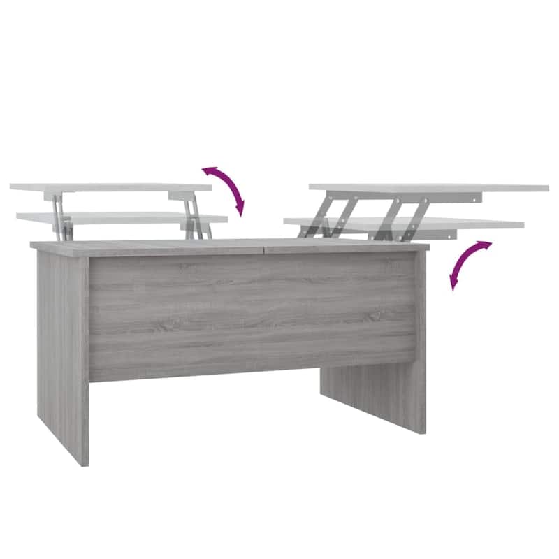 vidaXL Coffee Table Lift Top End Table Accent Side Sofa Table Engineered Wood - 31.5" x 19.7" x 16.7"