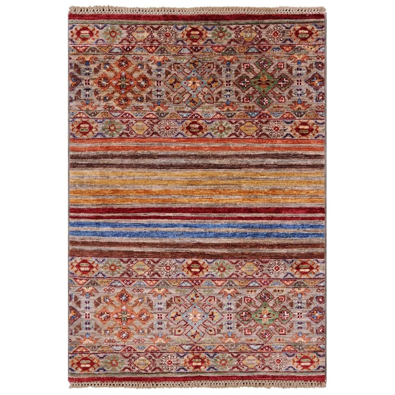 Golden Nile Khorjin Persian Gabbeh Handmade Wool Rug - 2' 7" X 3' 10"