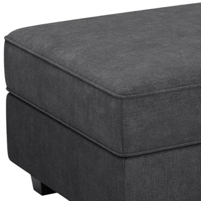 HomeRoots 26" Beige and Black Faux Leather Storage Ottoman