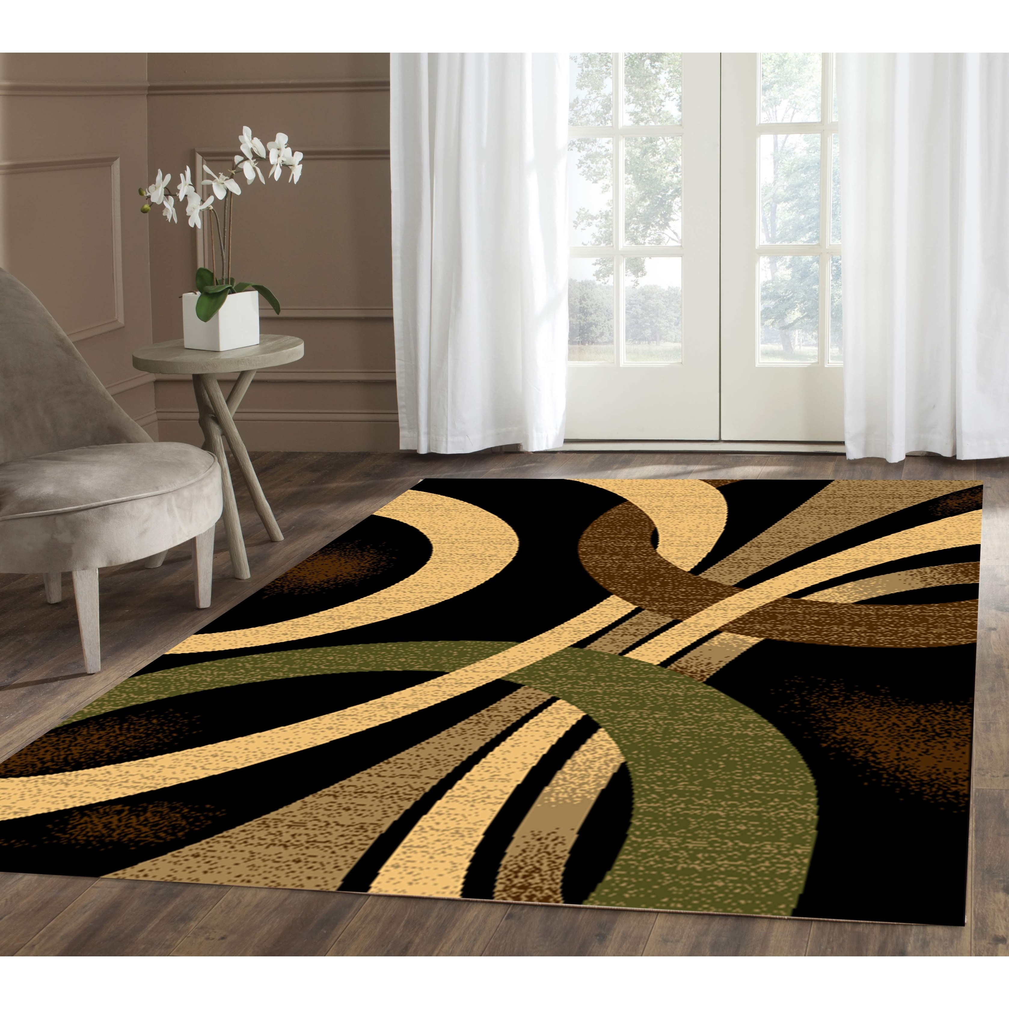 Coleen Abstract Black Beige Area Rug 8 Ft By 10 Ft 8 X 10 Overstock 25452753