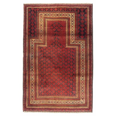 Teimani Burgundy Rug 3'0" x 4'11" - 3'0 x 4'11