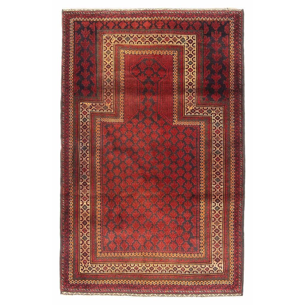 Teimani Burgundy Rug 3'0" x 4'11" - 3'0 x 4'11