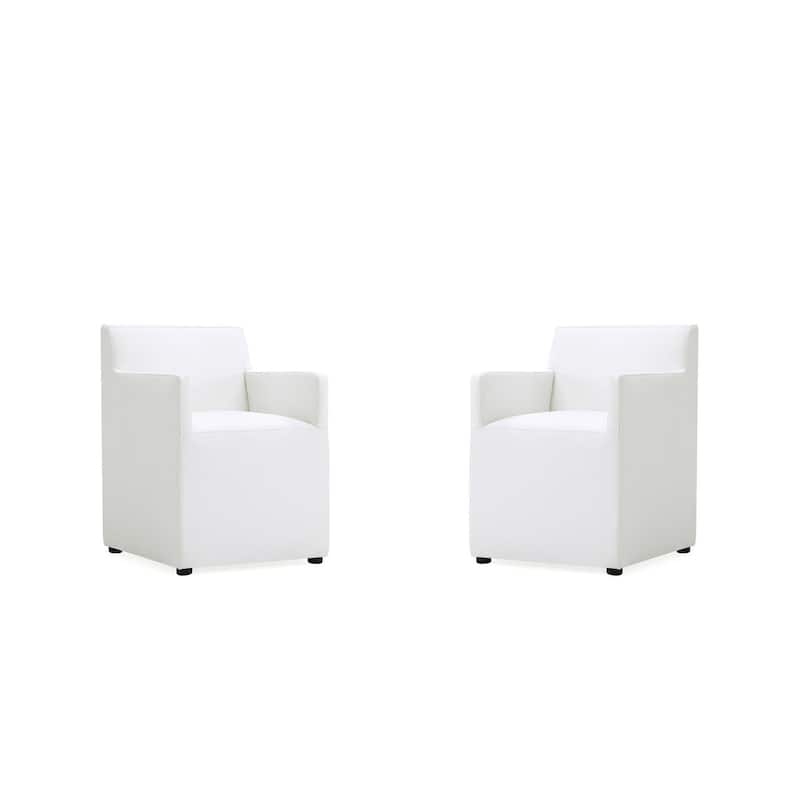 Manhattan Comfort Anna Modern Square Faux Leather Dining Armchair