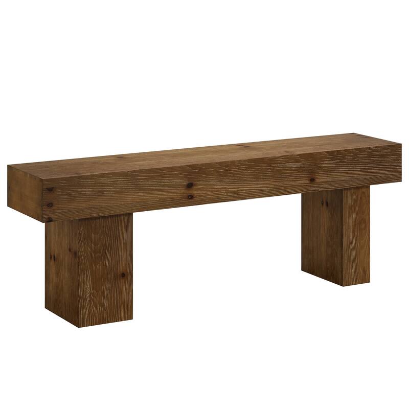 63" Solid Wood Entryway Bench, Extra Long Bed End Dining Bench for Kitchen Living Room Bedroom