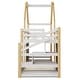 preview thumbnail 16 of 16, Multifunctional Design and House Shape Bunk Bed with Storage Staircase and 2 Blackboards, Twin over Twin, White