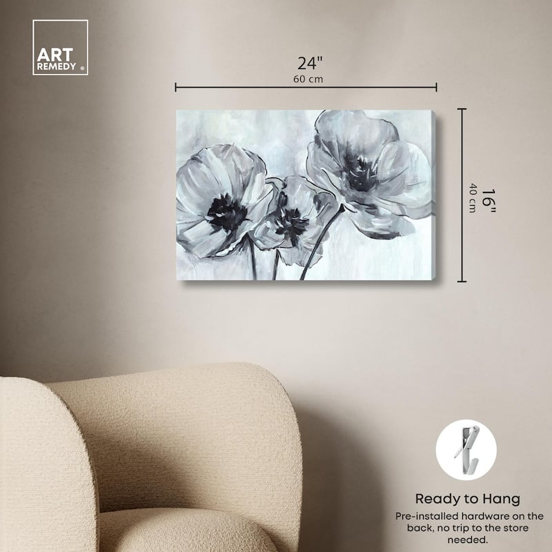 Flower Impressions Canvas by Art Remedy, Gallery Wrapped