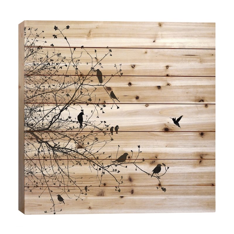 Birds I Print On Wood by GraphINC - Multi-Color - 26x26x1.5