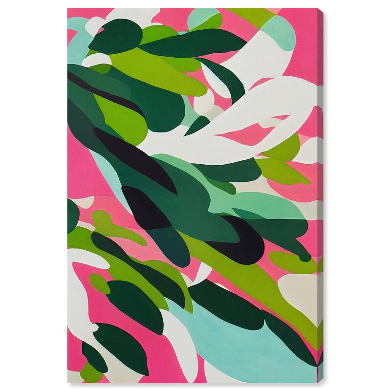 Wynwood Studio Canvas Abstract Colorful Garden Pink and Modern & Contemporary Wall Art Canvas Print