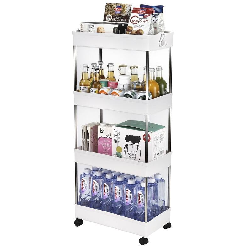 4-Layer Mobile Multi-functional Storage Cart Storage Cabinet