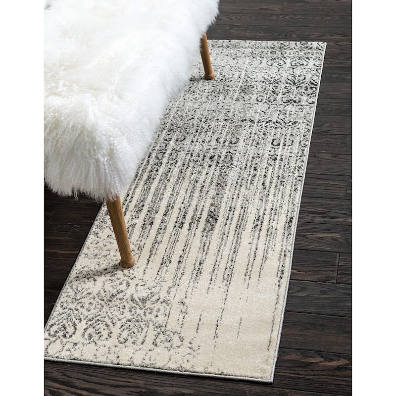 Contemporary Weby Collection Area Rug - 2'7"x10' - Gray