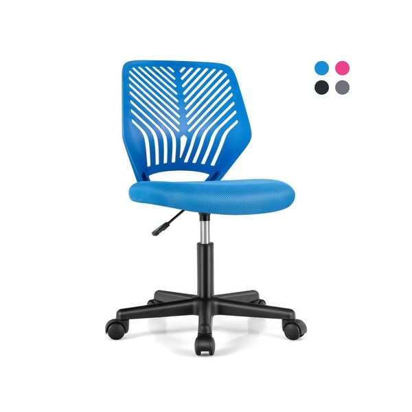 slide 2 of 43, Height-adjustable Ergonomic Kids Desk Chair with Universal Casters-Blue