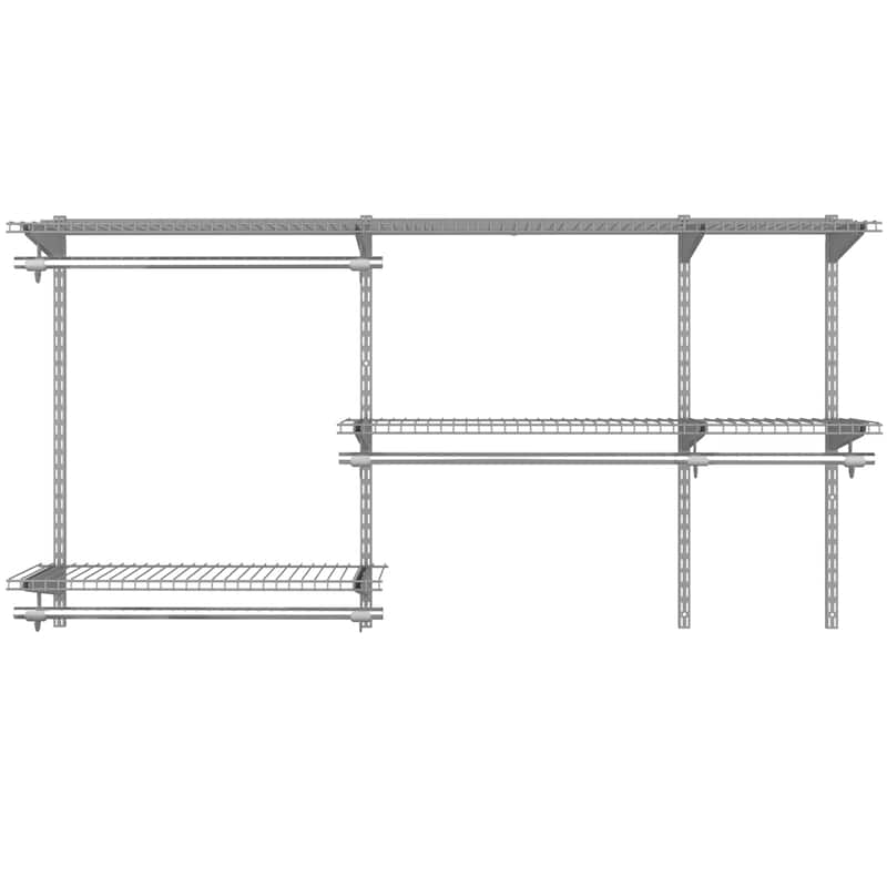 3 to 5 FT Closet Organizer System Kit Wall Mounted Storage Organizer - Grey