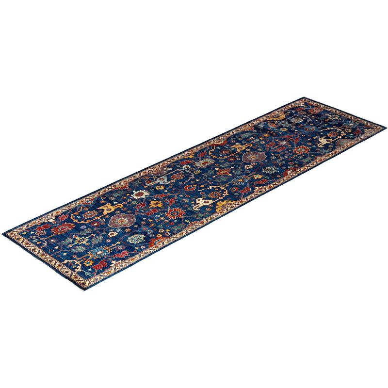 Serapi One-of-a-Kind Hand-Knotted Runner Rug - Navy, 2' 8" x 9' 9" - 2' 8" x 9' 9"