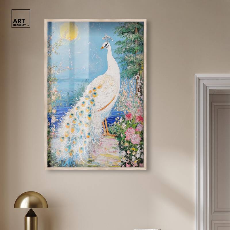 Peacock in Paradise Shadowbox by Art Remedy