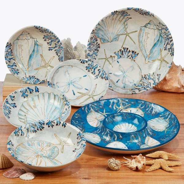 Stoneware Coastal Themed Dinnerware Sets Decor Dinnerware Coastal