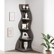 preview thumbnail 1 of 2, 5 Tier Corner Shelf Tall Bookshelf Bookcase 1PC - Grey