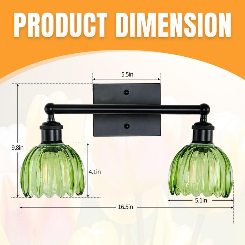 Modern Vintage Bathroom Vanity Light - Patterned Glass Shade E26 Bulb Base