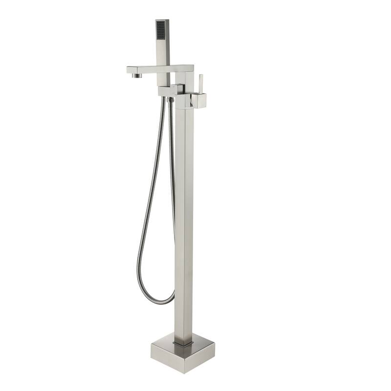 CASAINC Freestanding Single Handle Bathtub Faucet with CUPC Certification - Brushed Nickel