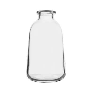 Elements Milk Bottle Vase, 8 Inch, Clear