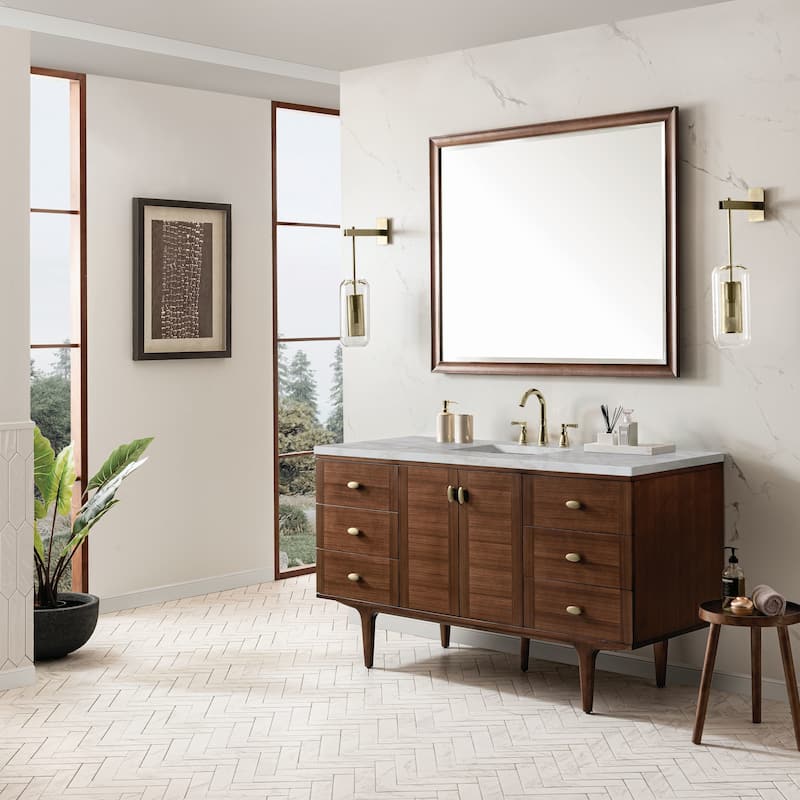 James Martin Vanities 670-V60S-FVSL Amberly 60" Wall Mounted or Free