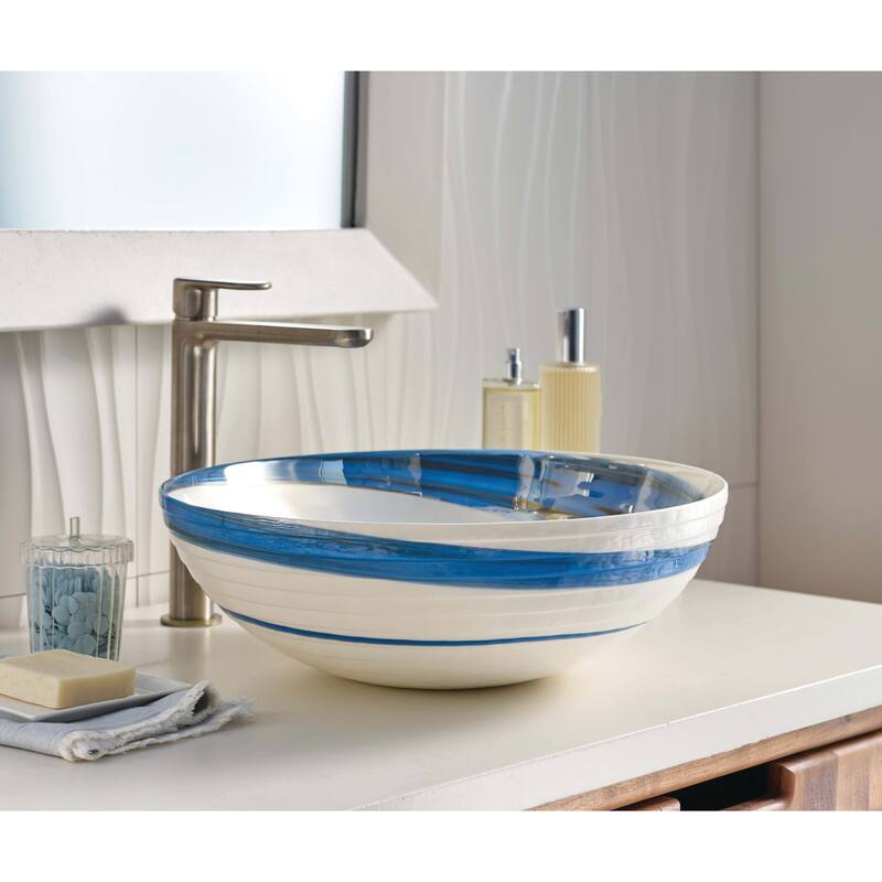 Native Trails MG1605 Murano Roma 16" Circular Glass Vessel Bathroom - Marina