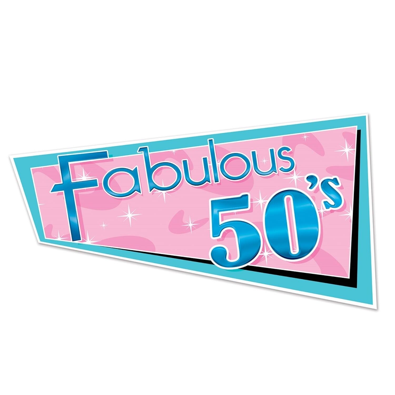 Shop Club Pack Of 12 Blue And Pink Fabulous 50 S Cutout Party