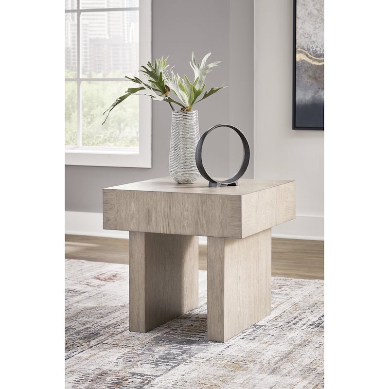 Signature Design by Ashley Jorlaina Light Grayish Brown End Table - 26"W x 26"D x 25"H