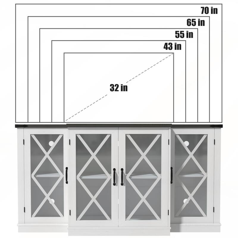 63 inch Farmhouse TV Stand wih Storage
