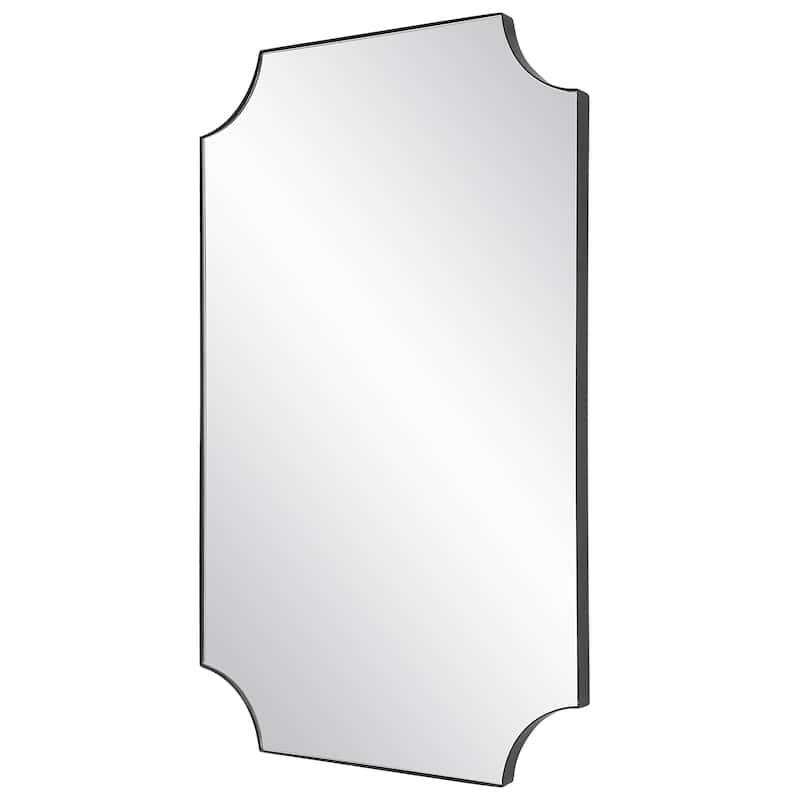 Satin Black Wall Mirror - 20"W x 32"H x 1"D
