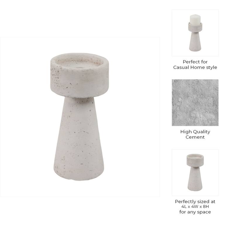 Pottery Taper Holder Cylindrical Top and Conical Base Design for Home