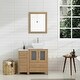 preview thumbnail 23 of 28, Vanity Art 36" Single Sink Bathroom Vanity Set with Engineered Marble Top and Free Mirror - 36 W X 18.5 D X 31.1 H Natural Oak