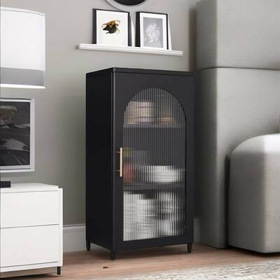 Accent Cabinet with Glass Doors Buffet Storage Cabinet