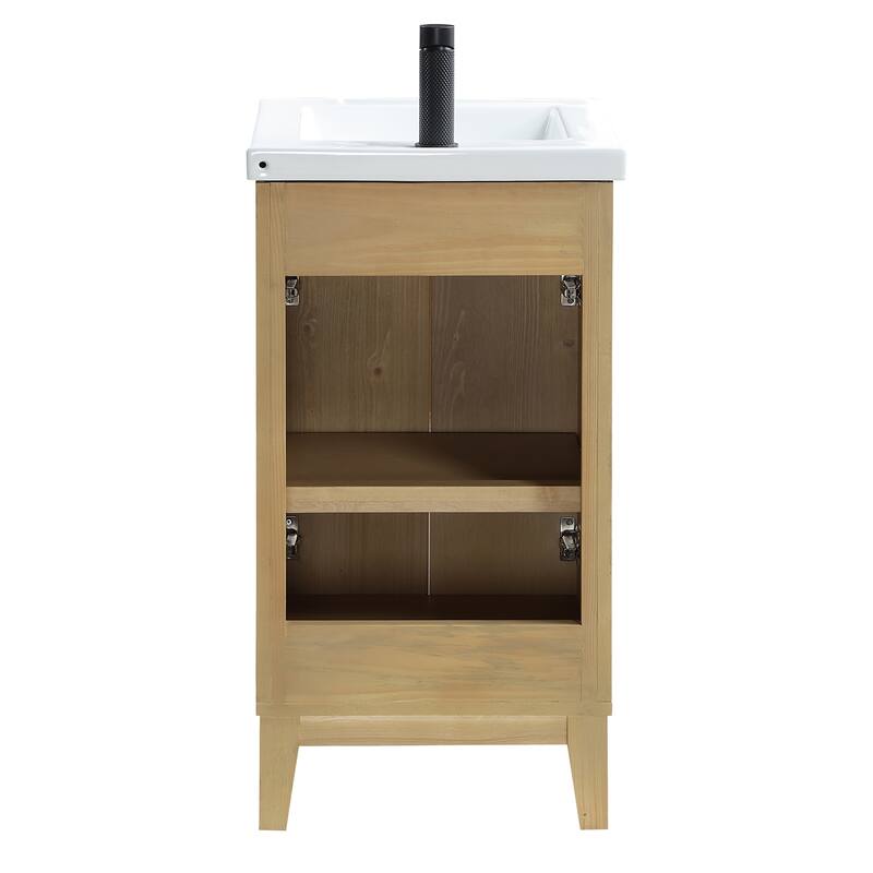 Palos Single Bath Vanity with Ceramic Basin Top without Mirror