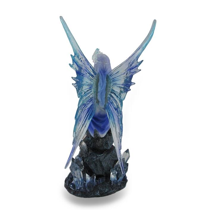 Anne Stokes Blue And Purple Stargazer Fairy Statue - 10 X 5 X 4.5 inches