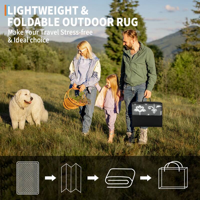 Outdoor Rug Reversible Plastic Straw Rug Outside Outdoor Waterproof Area Rug for Patio Deck Balcony Backyard Beach