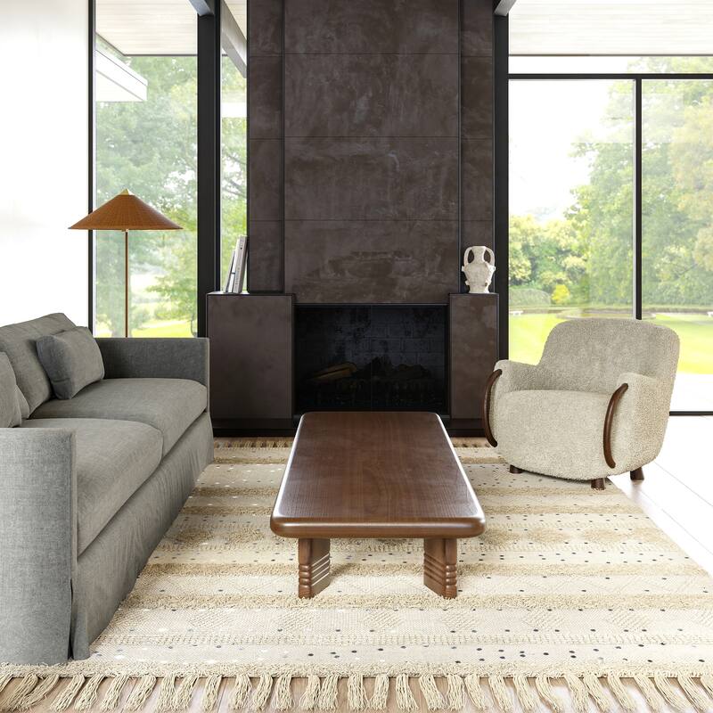 Chandy Textured Wool Area Rug - 4' x 6' - Cream