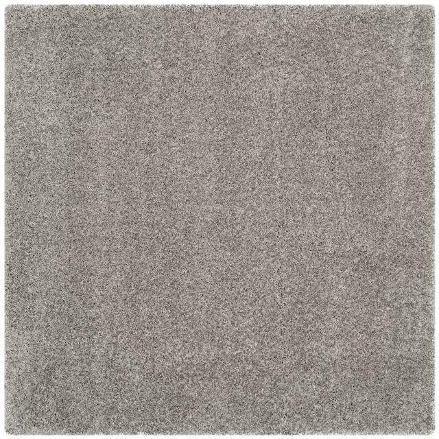 SAFAVIEH California Shag Izat 2-inch Thick Area Rug - 5'3" x 5'3" Square - Silver