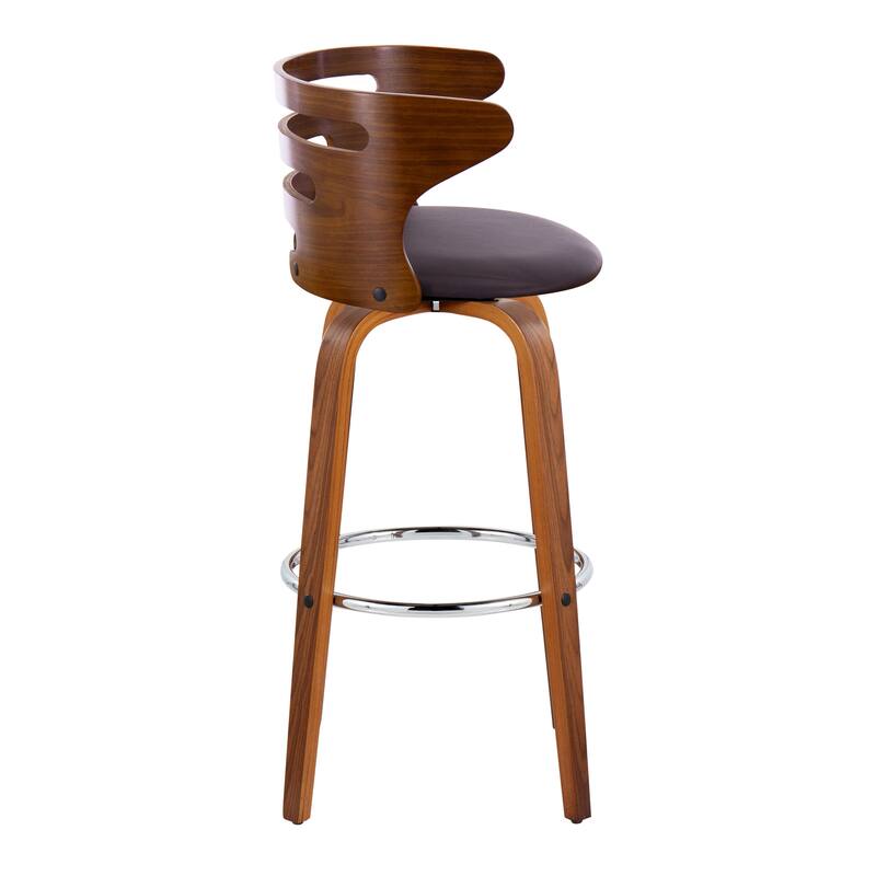Carson Carrington Cranagh 30" Fixed-Height Bar Stool with Bent Wood Legs & Round Footrest (Set of 2)